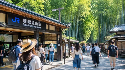 Arrive at Arashiyama Station
